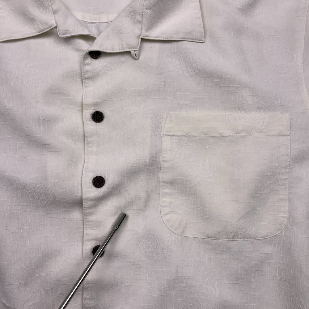 caribbean joe button-up shirt beige short sleeve mens 2xl - Picture 7 of 10